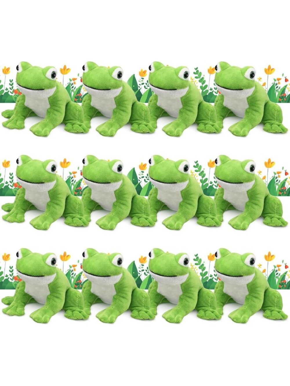 12 Pcs 6" Realistic Frog Plush Toys for Kids | Soft Stuffed Animal Set
